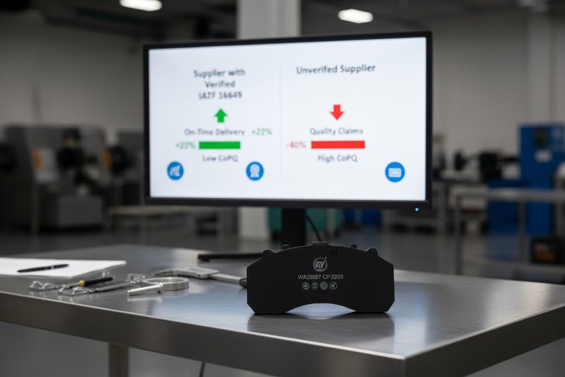 Business chart showing improved distributor profitability metrics linked to sourcing from certified brake pad manufacturers in China.