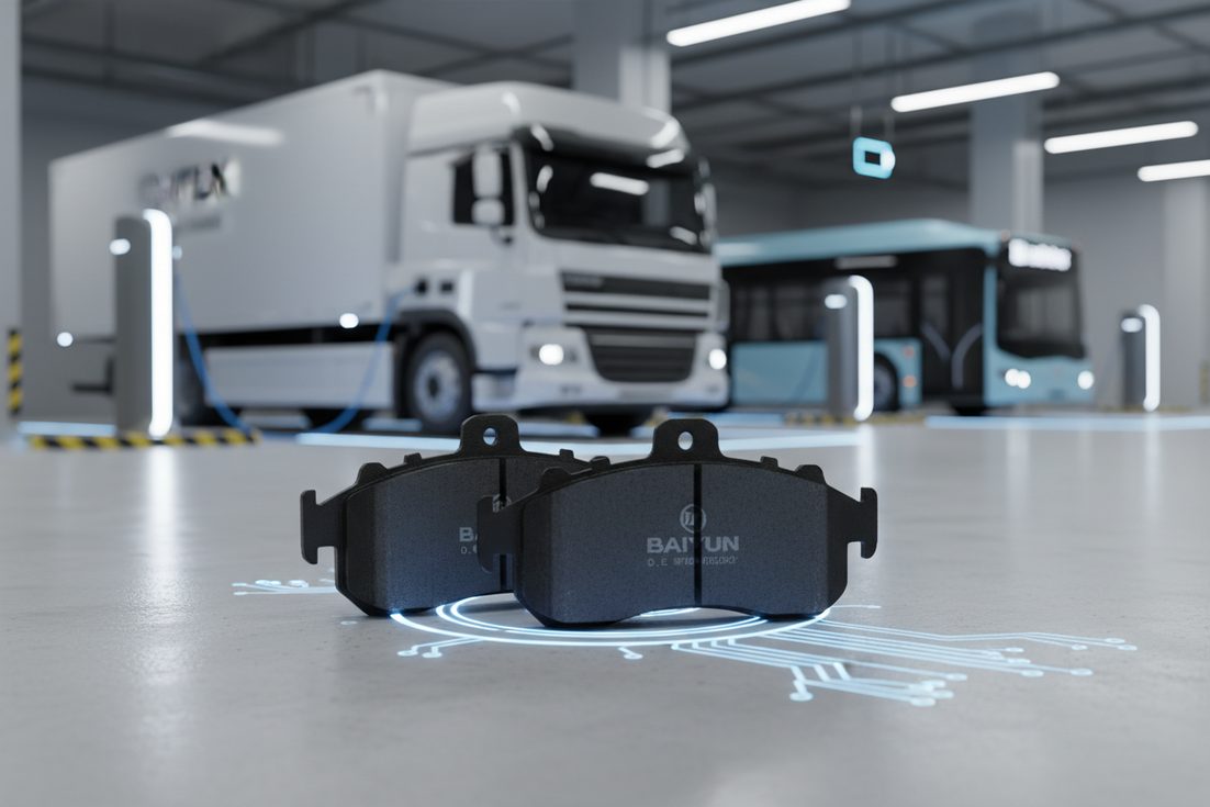 Specialized brake pads for electric vehicles from a leading EV supplier in China, showing corrosion-resistant ceramic formulation.