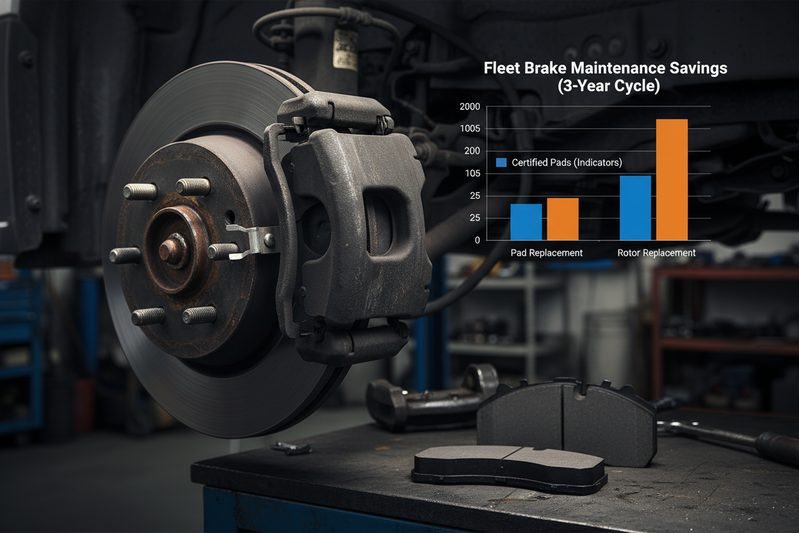Fleet maintenance cost reduction chart showing savings from certified wear indicators