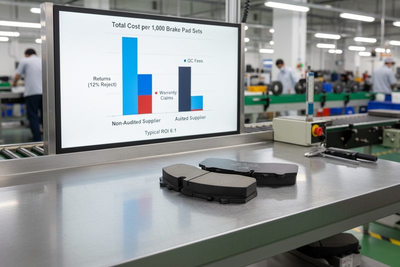 Cost analysis chart comparing supplier evaluation ROI for Chinese brake pad sourcing