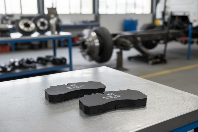 CP2223 semi-metallic brake pad in heavy-duty caliper