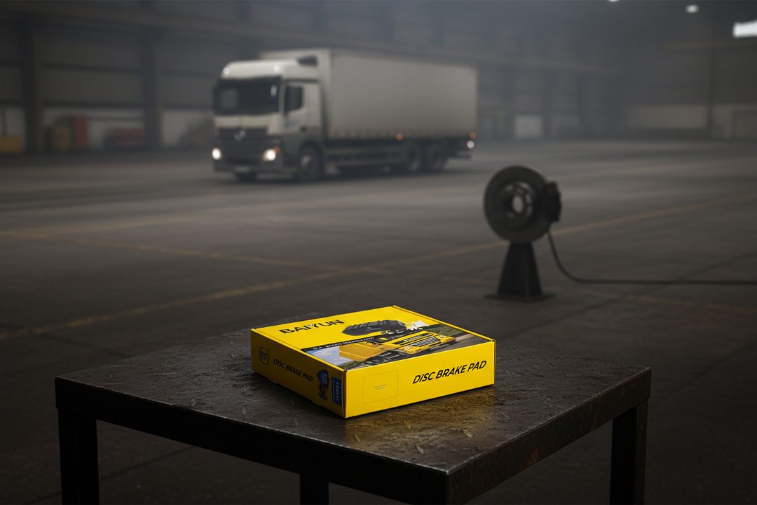 BAIYUN brake pad repair kit box with bedding-in procedure guide illustration for importers
