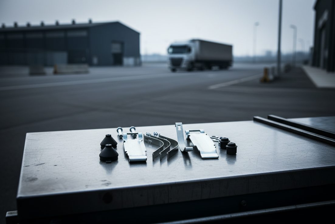 BAIYUN brake pad repair kit box WVA 29087 on workbench, illustrating the brake pad break-in bedding procedure guide