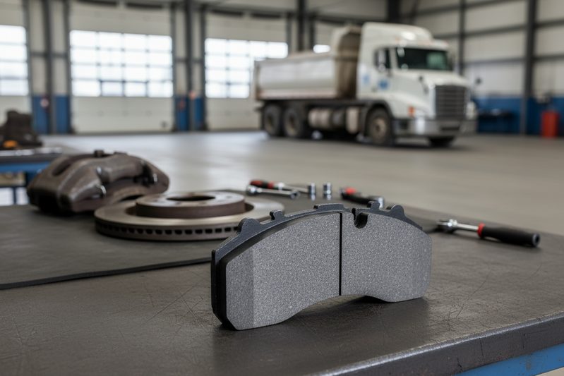 BAIYUN Brake CP2203 brake pad being installed into a floating caliper during the new brake pad installation process