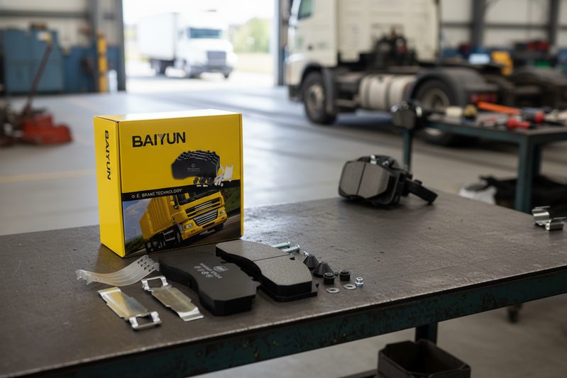 Proper brake pad bedding procedure showing transfer film formation on a ventilated disc with BAIYUN brake pads