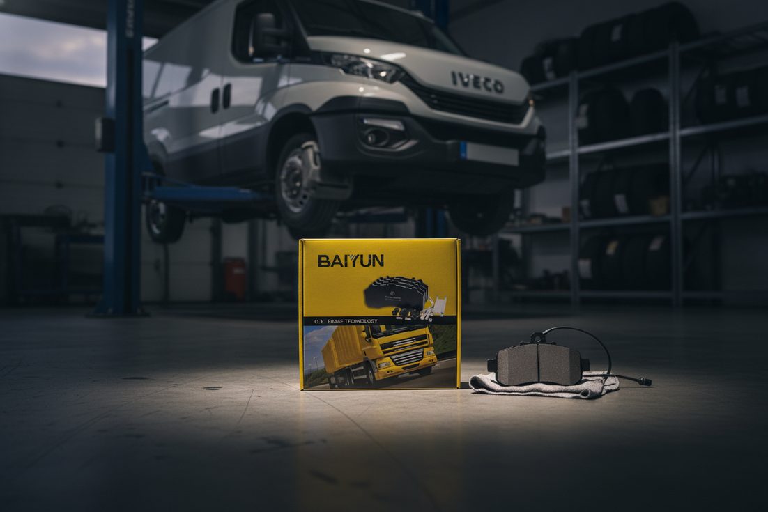 Iveco brake pad guide – BAIYUN repair kit box with commercial brake pads