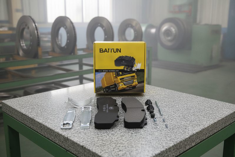 BAIYUN commercial vehicle brake pad inspection at factory