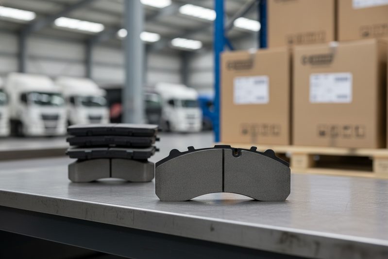 How should distributors choose a brake pad supplier in China – BAIYUN CP2219 brake pad stacked in warehouse ready for export