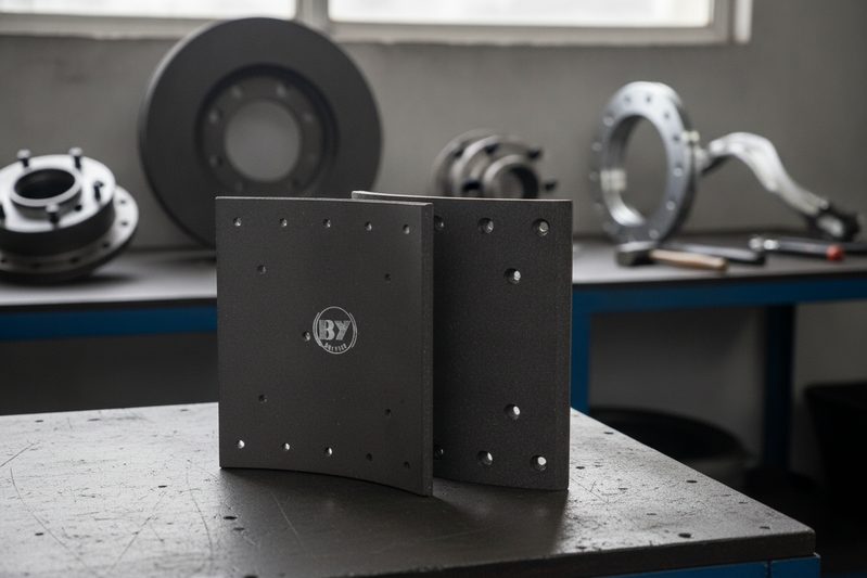 Measuring a commercial vehicle brake pad thickness for Fleetrite brake shoe aftermarket comparison