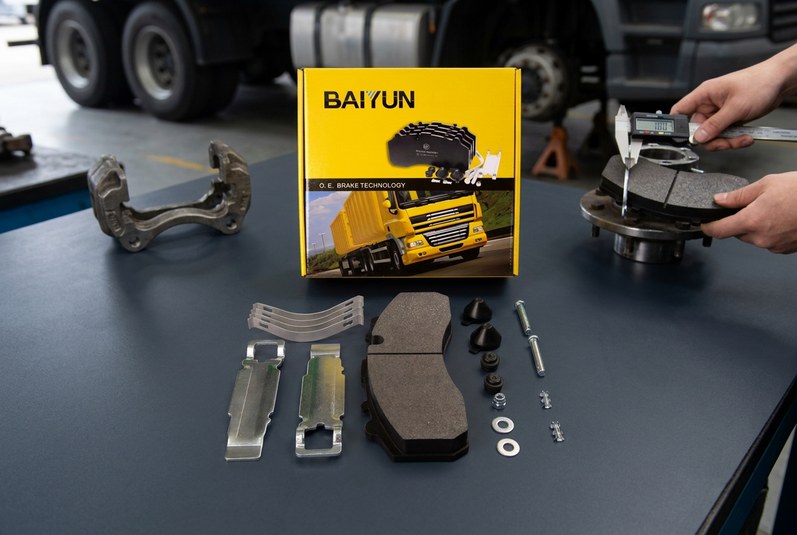 Premium ECE R90 commercial vehicle brake pad inspection for truck fleet maintenance