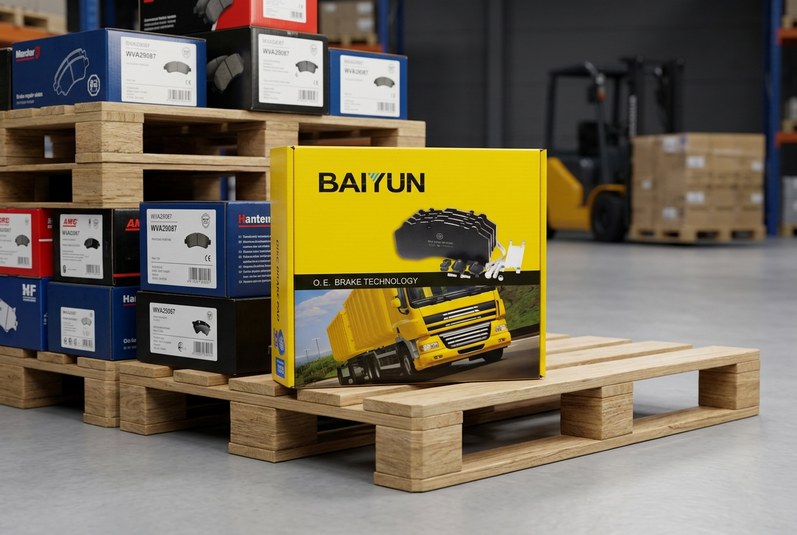 Export packaging for BAIYUN Brake commercial vehicle brake pad and repair kit