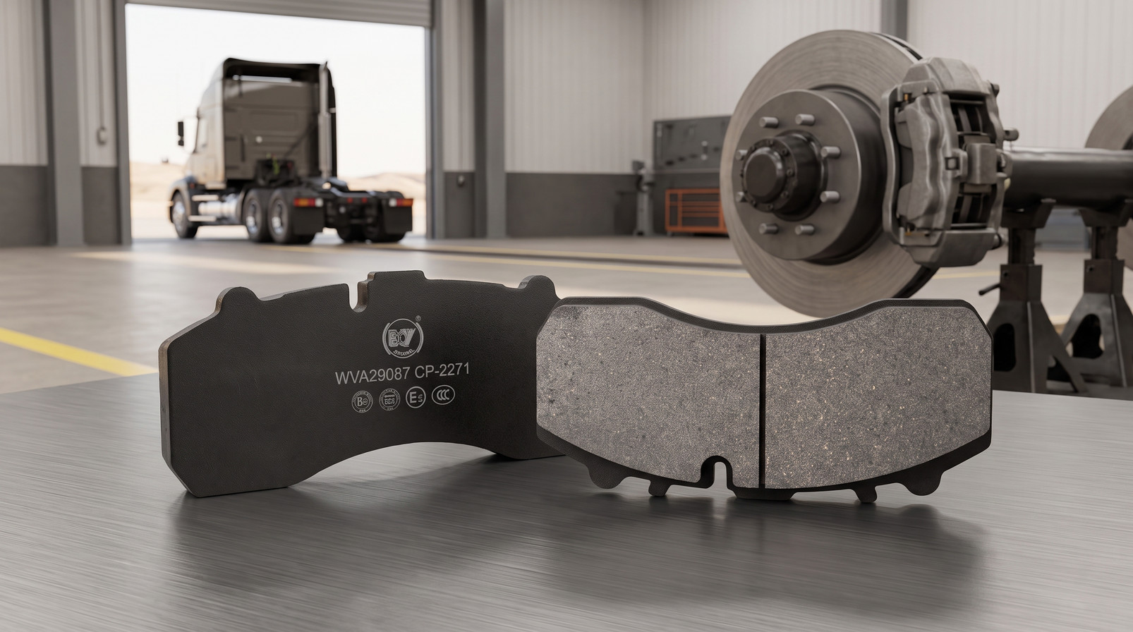 Best brake pad material heavy trucks semi-metallic commercial vehicle brake pads from BAIYUN Brake