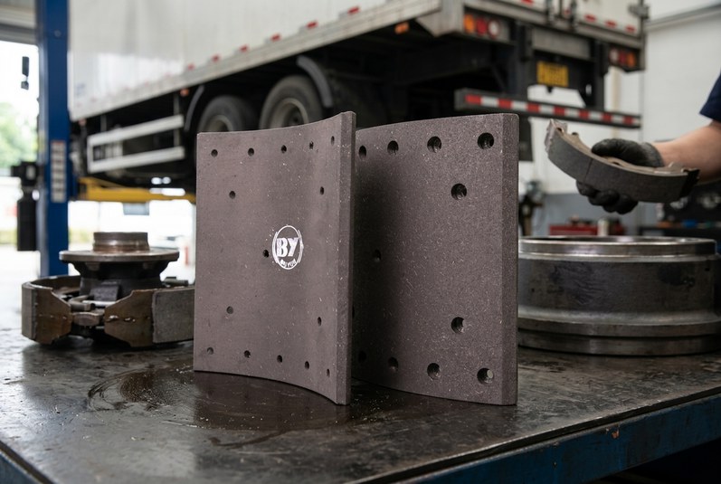 Brake lining material for heavy duty trailers heat fade comparison with heavy-duty trailer brake drum