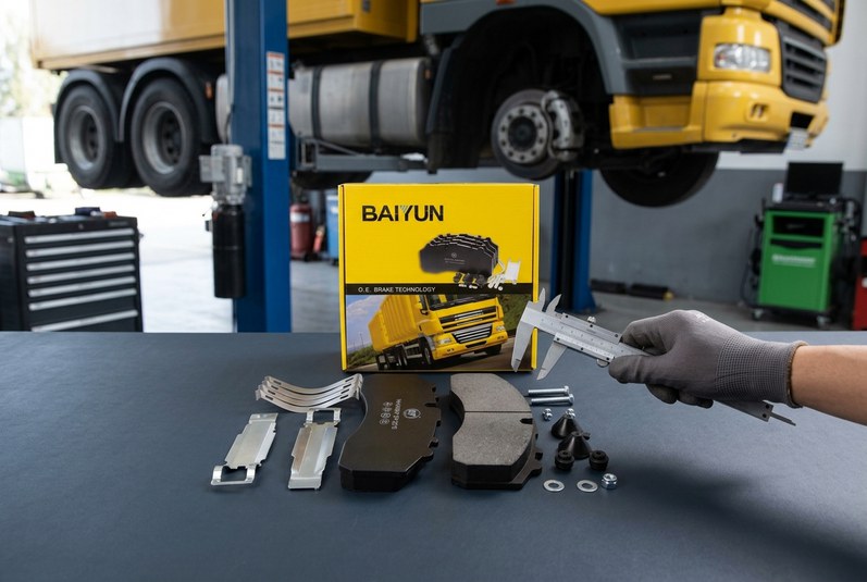 Commercial vehicle brake pad supplier audit checking ECE R90 certification and pad thickness