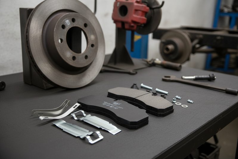 Commercial vehicle brake pad supplier BAIYUN brake pads for heavy-duty trucks during Brake Safety Week inspection prep
