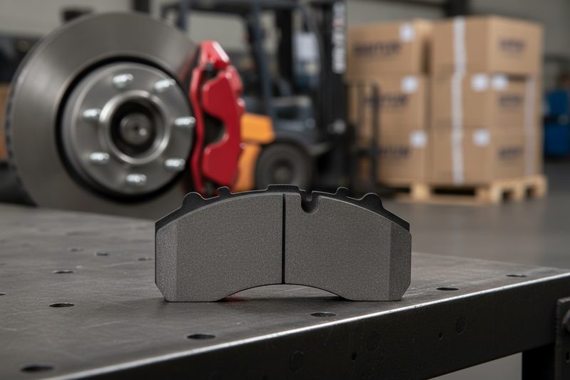 Export-ready BAIYUN CP2203 commercial truck brake pads packaged for international shipping