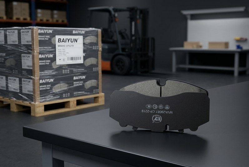Wholesale commercial vehicle brake pads supplier export packaging and palletized shipment