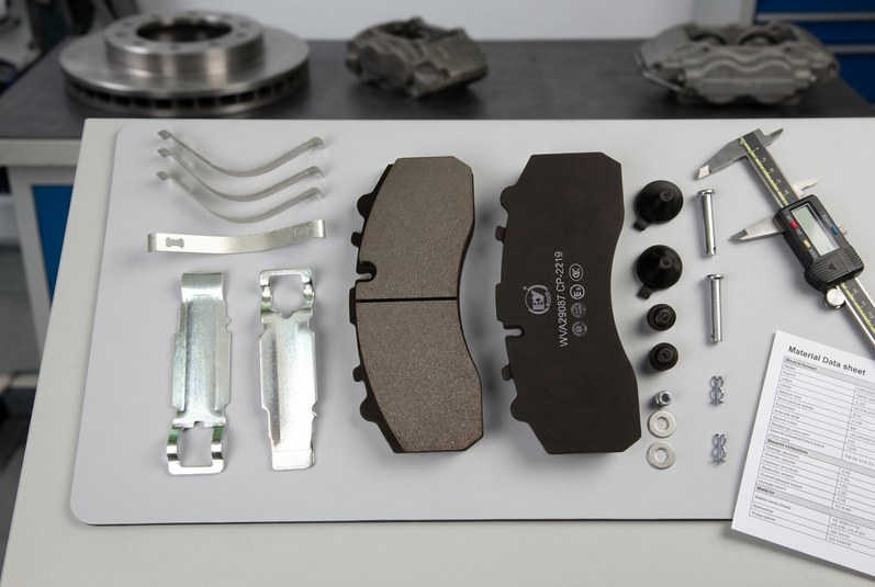 BAIYUN commercial vehicle brake pad samples ready for buyer verification