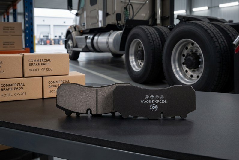 Private label brake pads packaging for commercial vehicle fleet buyers