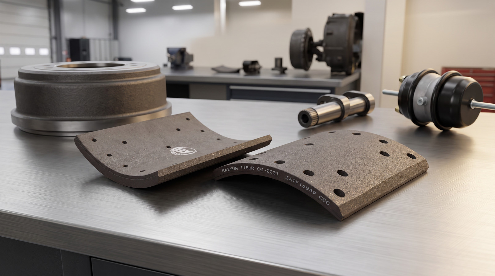 S-cam brake lining inspection guide for commercial vehicle brake shoes and linings