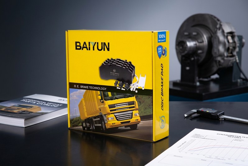 Commercial truck brake pad documentation and batch traceability record for fleet importers
