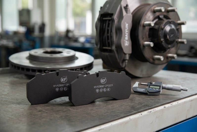 Yutong bus disc brake pad with ECE R90 marking and friction material - commercial vehicle brake pad