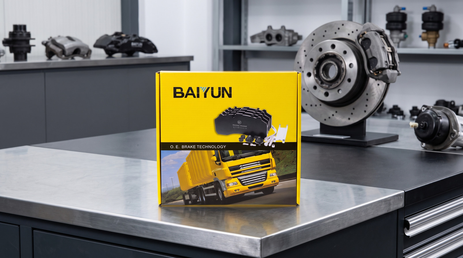OEM compatible Chinese brake pads from BAIYUN Brake with WVA reference and part number for commercial vehicles