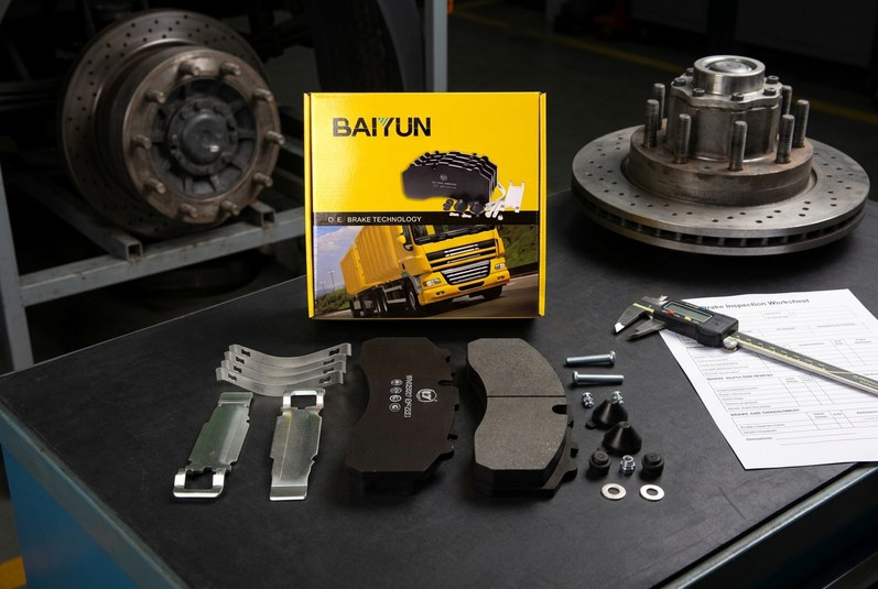 BAIYUN heavy truck brake pad set for fleet warranty inspection